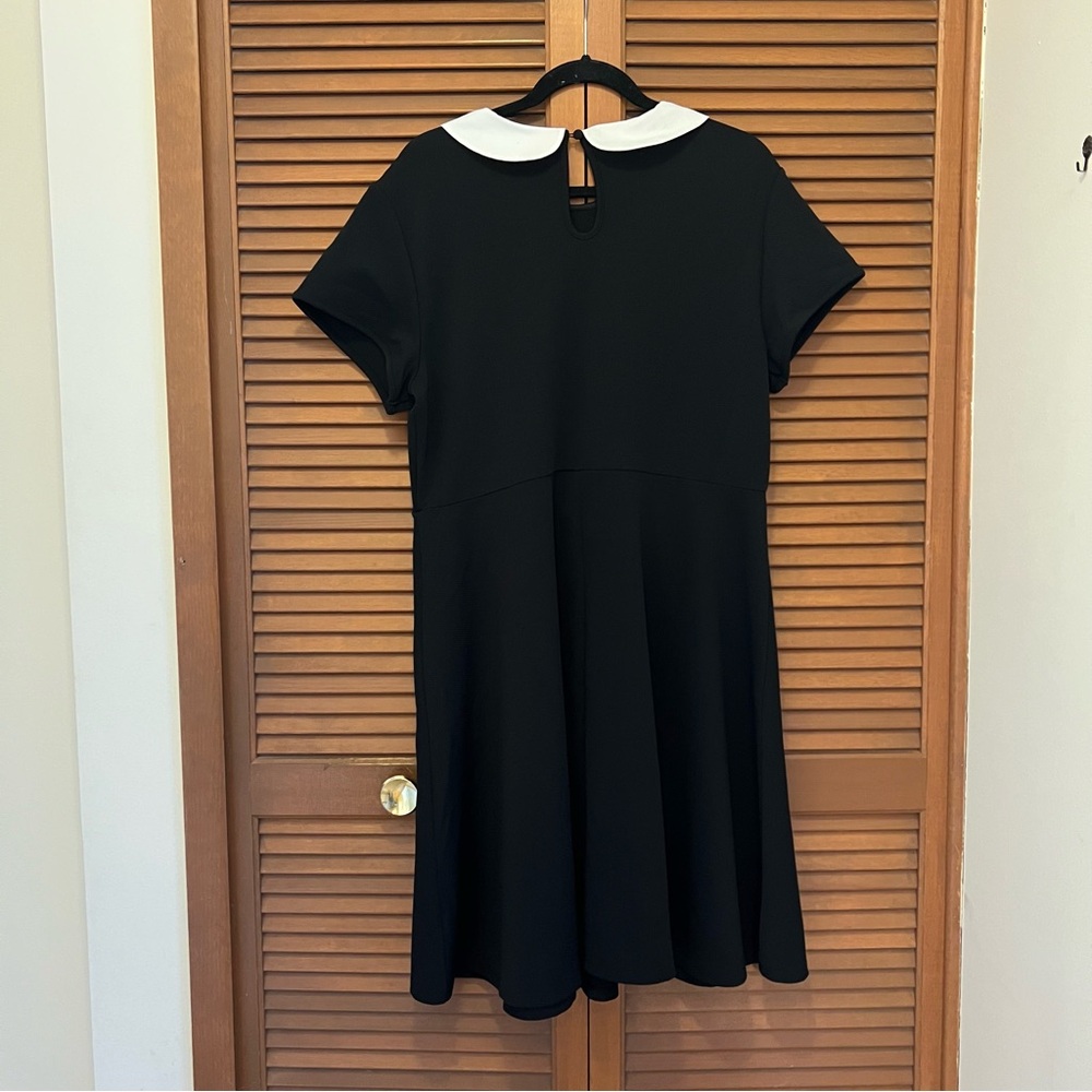 Torrid Black Dress White Peter Pan Collar 2x 18/20 plus size costume Wednesday - Picture 11 of 14